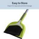 Casabella Basics 2-Piece Angled Broom and Dustpan Set, 44" Angled Broom with Long Handle and Dustpan, Silver/Green