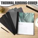 10 Pcs Thermal Binding Covers, 8.5 x 11 Inch Letter Size, 1 Inch Spine Holds 240 Sheets, Clear Front Paper Back Report Cover Suitable for Schools Offices Presentation(Black)