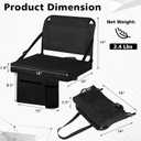 Stadium Seats for Bleachers with Back Support Bleacher Seat Soft Cushion Light Weight Includes Shoulder Strap & Cup Holder, Front & Back Zipper Pocket, Suitable for Sports Events,Black