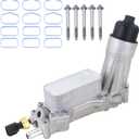 68308741AF Aluminum Engine Oil Cooler & Oil Filter Housing Adapter Assembly Compatible with 2021-2024 Jeep Wrangler Grand Cherokee Dodge Challenger Charger Ram 1500 Chrysler 300