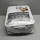 Sealy Luxury 100% Cotton Soft Top Layer, High Loft Comfort EternaLoft Fiberfill, Durable Stretch Corners Mattresses 18 Inches Deep Machine Washable Fitted Mattress Pad, Queen Size, White