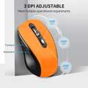 Wireless Mouse With Side Buttons Suitable for Laptops PC Chromebook Mac MacBook Silent Mouse with USB Nano Receiver 2400 DPI Anti Slip Scroll Wheel 6-Button Ergonomic Wireless Computer Mice - Orange