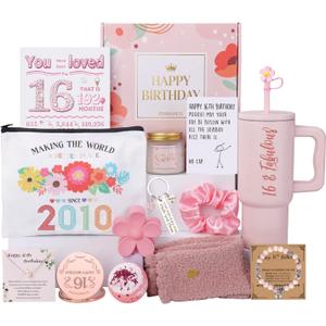 Ithmahco Sweet 16 Gifts for Girls, 16 Year Old Girl Birthday Gift Ideas, 16th Birthday Gifts for Girls, Sweet Sixteen Gift for Girl Daughter Niece Granddaughter, 16th Bday Spa Baskets Present for Her