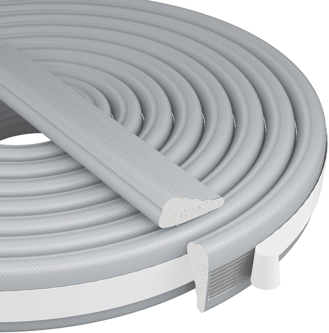 196” WedgeShape Foam Window Weather Stripping Door Seal Strip,Soundproofing Frame Insulation Tape for Exterior Front Door,Noise Cancelling Window Inserts,Door Gap Filler Light Blocker,Gray