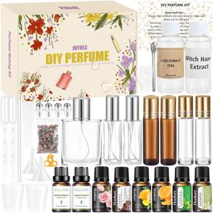 JUYRLE Perfume Making Kit- DIY Roller Perfume Making Kits for Women, Make Your Own Scent with Essential Oil, Bottle, Roller Fragrance Set, Fragrance Gifts for Women Girls