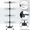 BBTO 2 Pcs Rotating Display Stand Jewelry Display Rack with Hooks Metal Earrings Stand for Vendors Necklace Bracelet Selling(Black,37.4 x 15.8 Inch)