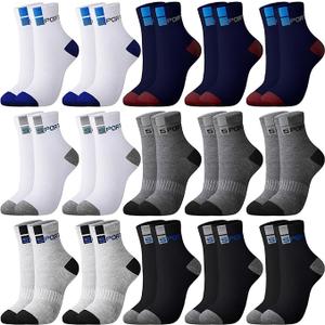 Bencailor 15 Pairs Men's Crew Socks Breathable Athletic Comfort Lightweight Sport Socks for Men, Size 5-9