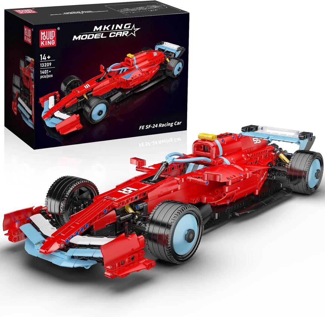 Mould King Racing Car Building Block Set, 1401 Pcs Detailed Super Car Model Kit, 1:8 Scale Sport Car Build and Display Home Decoration, Building Set for Adults