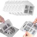 2 x Disposable Hair Drain Stickers,100 PCS Floor Drain Sticker, Disposable Shower Drain Cover Hair Catcher Shower Drain Mesh Stickers, Sewer Filter Screen, Bathroom, Laundry, Bathtub, Kitchen, Sink