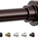 Shower Curtain Rod, 1" Diameter Heavy Duty Tension Shower Rod, Non Slip Adjustable 28-74 inch No Drill Shower Curtain Rods Spring Tension For Bathroom, Shower Stall, No Rust, Bronze