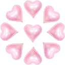 50pcs Pink Heart Foil Balloons, 10inch Pink Heart Mylar Balloons for Love Heart Balloon Valentines Birthday Wedding Party Decoration