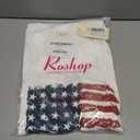 Women's V-Neck Short Sleeve Basic Patriotic American Flag Star Red White Blue Holiday Shirts (White, L)