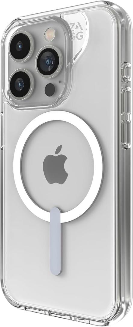 ZAGG Crystal Palace Snap iPhone 15 Pro Clear Phone Case - Drop Protection (13ft/4m), Durable Graphene, Anti-Yellowing, and Scratch-Resistant MagSafe Phone Case