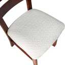 Genina Seat Covers for Dining Room Chair Seat Slipcovers Kitchen Chair Covers (White, 6 Pcs)