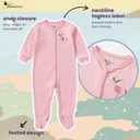 Minicoco Baby Girl Footies Romper - 100% Cotton, Soft Casual Outfit with Cute Designs for Newborn to 24 Months Infant Girls, Pink
