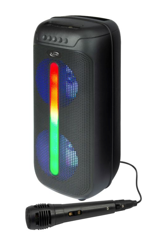 iLive "Jam Time" Wireless Speaker System with LED Lights and Mic (ISB293B)
