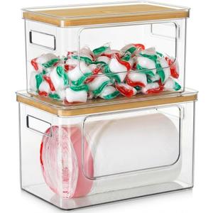 Hudgan Trash Bag Dispenser Under Sink, 2 in 1 Garbage Bag Holder Dishwasher Pods Organizer for Kitchen Pantry Laundry Room