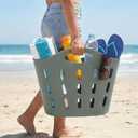 Lazy sundaze Large Beach Bag | Waterproof Getaway Rubber Tote with Zipper Pocket for Travel, Pool, Boat, Groceries, Sports