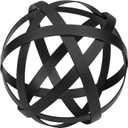 Everydecor Metal Decorative Sphere for Home Decor - Decorative Balls for Shelves, Centerpiece Bowls, Bookshelf - Decoration Orbs Accents for Living Room, Bedroom - Distressed Black Shelf Spheres (4.5 Inch)