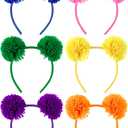 Suncalla Bear Ears Headband Costume POM Head Bopper with Plush Ball for Halloween Carnival Party Cosplay Accessories (6 Colors)