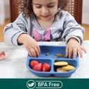 BABELIO Powerful Suction Plates for Baby and Toddler, 100% Food Grand Silicone, Divided, BPA Free, Microwave & Dishwasher Safe, Stay Put, 3 Pack