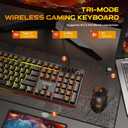 Redragon K521WL Wireless Gaming Keyboard with Knob, Tri-Mode BT/2.4G/USB-C RGB Mechanical Feeling Keyboard with Multimedia Keys, 4000mAh Battery, Anti-Ghosting, Compatible with PC - Upgrade