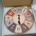 Farmhouse Wall Clocks for Living Room Decor Colorful Wall Clock Battery Operated 16 Inch Large Wall Clock Silent