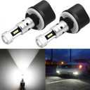 PHINLION 880 LED Fog Light Bulbs, 3800 Lumens Super Bright 899 893 885 LED Fog Lights Replacement with Projector for Cars, Non-polarity, 6000K Xenon White, Pack of 2