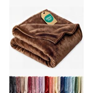 Ultra Soft Fleece Blanket Throw Size - Flannel Fleece Luxury Throw Blanket - Lightweight for Couch Bed Chair - Thick, Warm and Breathable - All Season Cozy Fuzzy, Anti-Static Microplush Bedding, Brown