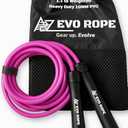 Evo Rope | 1.1LB Weighted Jump Rope for Women & Men – Adjustable 10mm Heavy PVC Skipping Rope for Fitness, Ideal for High-Intensity Training, MMA, Boxing, CrossFit, Weight-loss Workouts