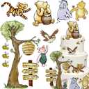 MEMOVAN Winnie Bear Cake Topper Winnie Baby Shower Cake Decorations Pooh Bear Toppers Classic Pooh Cupcake Toppers for Oh Baby Bee Theme Shower Birthday Party