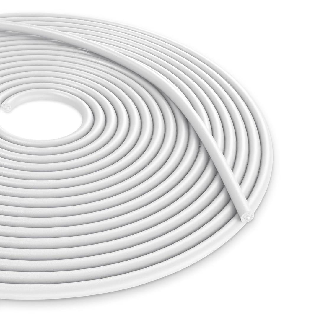 25FT Backer Rod 3/8 Inch Diameter Rubber Caulk Concrete Expansion Joint Filler White Saver Weather Strip Seal for Gaps and Joints Concrete Filling (3/8 Inch x 25FT)