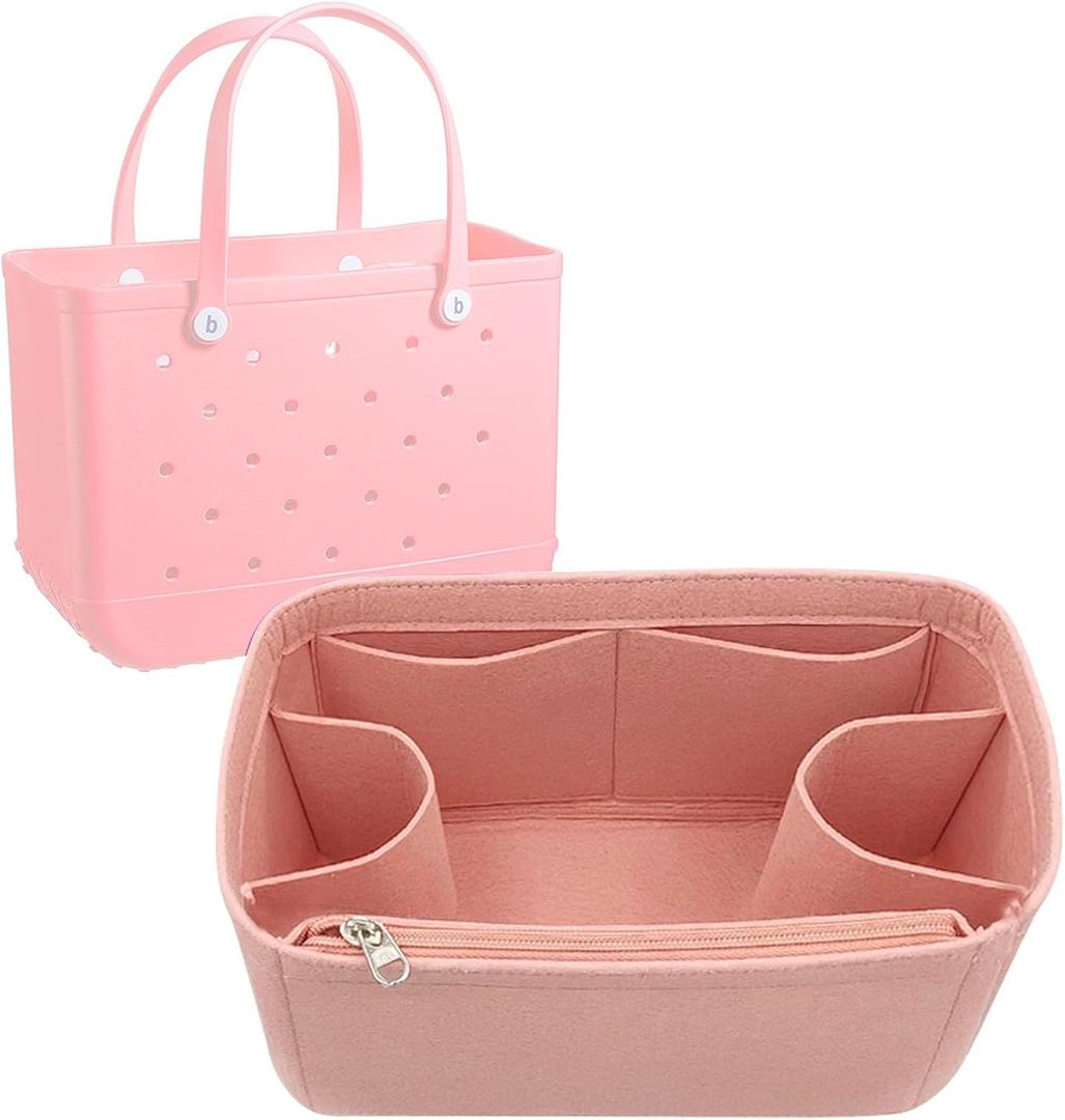 Lckaey Beach Bag organizer for bogg accessories Large Organizer Storage for Bogg Bag Organizing divider cooler insert 3018Pink-L