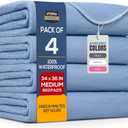 Bed Pads Washable Waterproof 34'' x 36'' (Pack of 4), Reusable Incontinence Underpads for Adults, Washable Pee Pads, Great for Dogs, Cats, Bunny, Seniors Bed Pad, Hospital Bed Sheets, Blue only 3