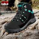R CORD Womens Waterproof Hiking Boots Ankle Hiking Boots for Women Durable Hiking Shoes for Outdoors Black Size 7