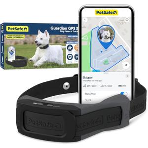 PetSafe Guardian GPS 2.0 Dog Fence + Tracking - Wireless GPS Dog Fence - Real-Time Tracking - Custom Boundaries System - Waterproof Collar - Comfortable Fit (Black)