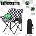 2 Pack Folding Camping Chairs Portable, Black, White, Chessboard, 27.17 x 17.72 x 17.72 inches