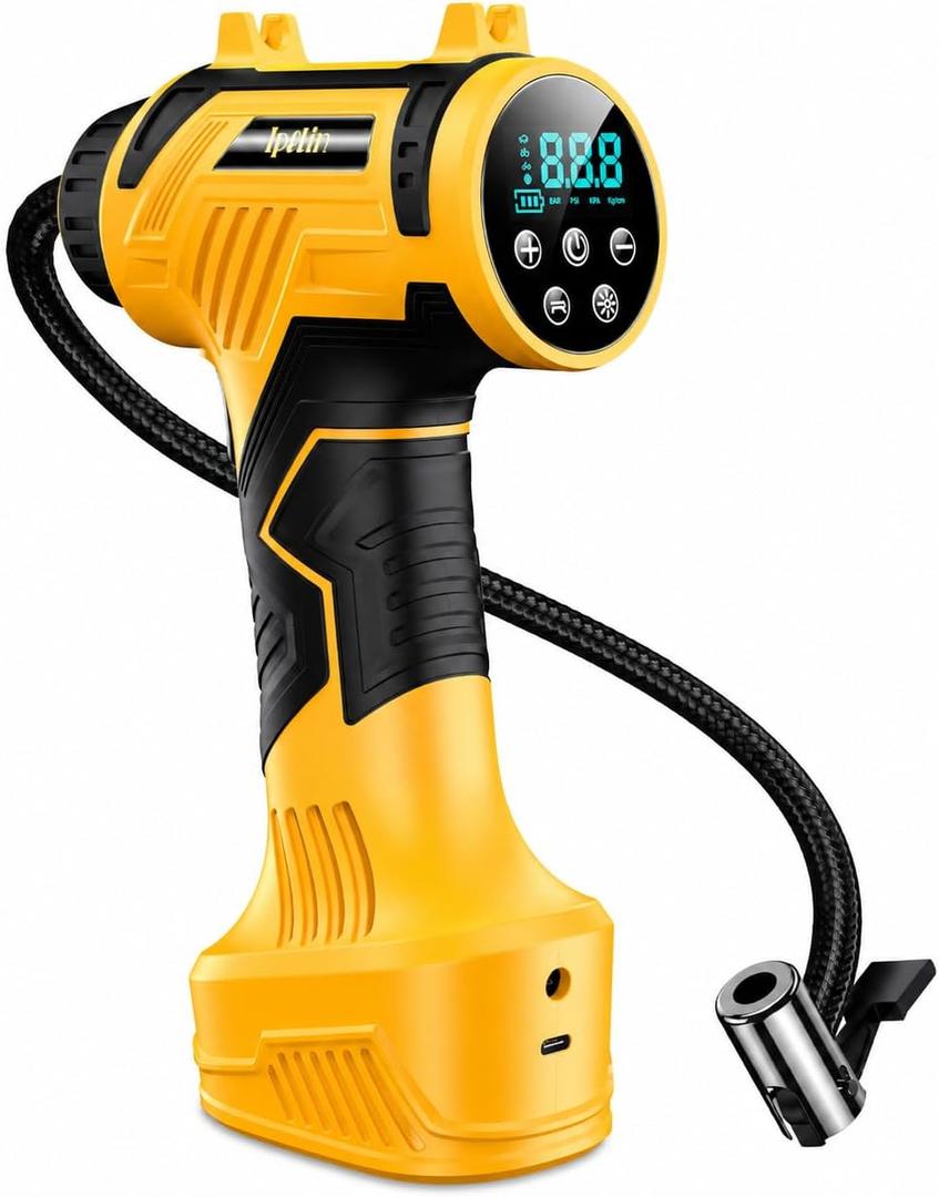 Tire Inflator Portable Air Compressor Built in - Corded/Cordless Tire Inflator - & 12V DC, Faster Inflation Handheld Air Compressor, 160PSI Air Pump for Car, SUV, Moto