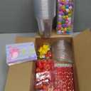 Valentines Day Gifts for Kids - 24 Pack Valentines Day Stationery Gift with Cards Pencils Stickers Erasers Stampers Sharpener Cups Classroom Prize School Exchange Boys Girls Party Favors