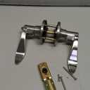 Keyed Entry Door Lever, Door Handle with Lock and Key, Exterior  Interior Door Handle for Bedroom, Wave Style Lever Satin Nickel, Reversible for Left/Right (1 Pack)