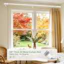 TKZTKZ Sturdy Durable Curtain Rod:White Curtain Rods for Windows 18-60 Inch,Adjustable Heavy Duty Curtains Rod for Bedroom/Kitchen/Dorm/Apartment/Door,Small Modern Decorative Drapery Rods (All-Metal)