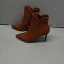 Women's Ankle Boots Middle Heel Pointed Toe Stiletto Boots, Brown, Size 6