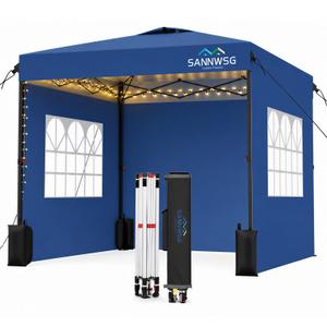 8X8 Pop Up Canopy Tent Easy Up Canopy with 3 Sidewalls
