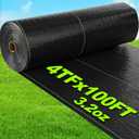AMAGABELI GARDEN & HOME 4ft x 100ft Weed Barrier Landscape Fabric 3.2oz Garden Cloth Heavy Duty Weed Control Blocker Mat Gardening Ground Cover Durable Woven Geotextile Fabric Driveway Underlayment