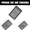 Cookie Sheets for Baking Nonstick, 2 Pack Heavy Duty 0.8mm Dark Gray Sheet Pan Set Quarter(9x13in) & Jelly Roll(10x15in), Diamond Textured Commercial Grade, Small Oven Safe