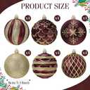 Soulchen 24 Pcs Christmas Balls Ornaments 3.15'' Vintage Hanging Christmas Tree Decor Ball Set for Xmas Tree Decorations Party Home (Dark Brown)