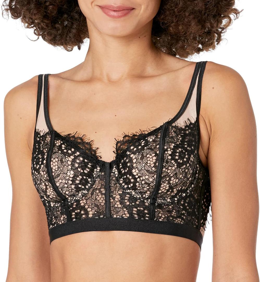 Cosabella Women's Sicilia Longline Bralette (Medium, Black)