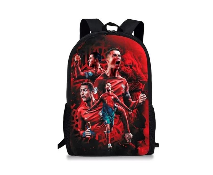 Soccer star Cristiano Ronaldo backpack print, children's school bags, backpacks for primary and secondary school students, lunch bags, pencil cases
