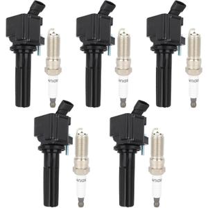 ECCPP UF497 5 ignition coils with 5 iridium Spark Plugs,5019 coils packs,for Chevrolet,for Hummer Colorado Canyon H3 H3T L5 3.7L 2007 2008 2009 2010 2011 2012 C1558,UF-497,5C1615,UF497,5019