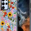 MOSNOVO Case for Samsung Galaxy S22 Ultra, [Buffertech 6.6ft Military-Grade Drop Protection] [Anti Peel Off Tech] Clear TPU Bumper Phone Case Cover Design - Blossom & Bloom